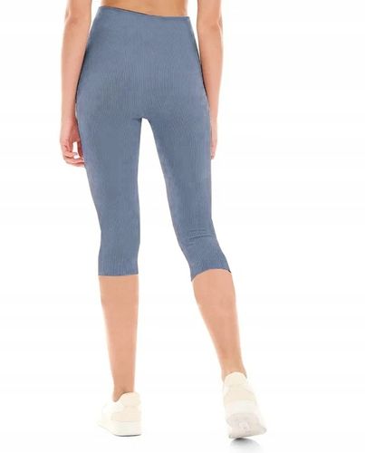 LEGGINSY BAWEŁNIANE KOLARKI getry RYBACZKI 3/4 PRĄŻKOWANE KRYJĄCE - XL/XXL na Arena.pl