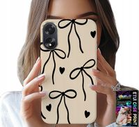 ETUI DO OPPO A38 4G - BEŻOWE KOKARDKI WSTĄŻKA MODNE WZORY