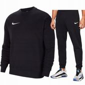 Nike dres męski komplet dresowy spodnie bluza bawełna roz. L czarny