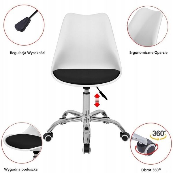 FOTEL OBROTOWY KRZESŁO BIUROWE NA KÓŁKACH zdjęcie 4