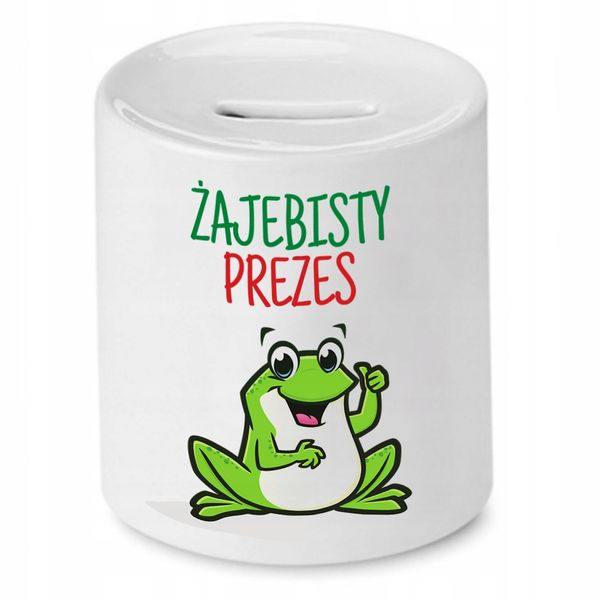 Dla Prezesa Viceprezesa Skarbonka Żajebisty Prezes Z Nadrukiem Ze Zdjęciem zdjęcie 1