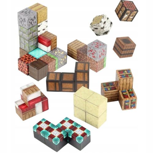 KLOCKI MAGNETYCZNE 300 KLOCKÓW KONSTRUKCYJNE PIKSELE SZEŚCIANY + 3 LUDZIKI na Arena.pl