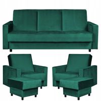 Zestaw mebli wypoczynkowy Alicja wersalka kanapa fotele pufy