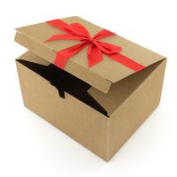 Pudełko PREZENTOWE EKO KRAFT z kokardą 26,5 x 20,5 x 15 cm
