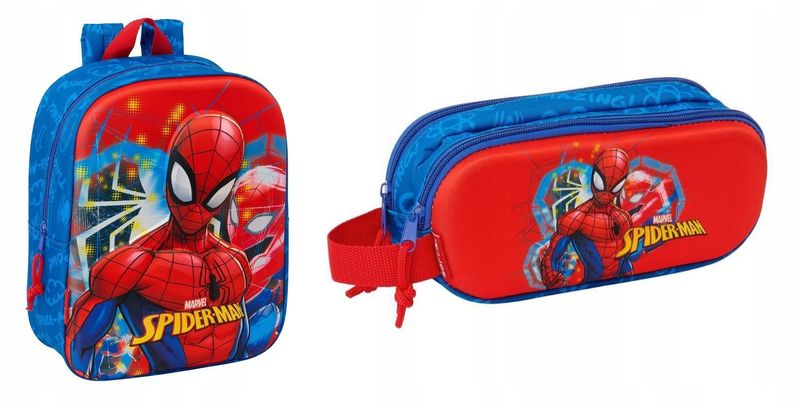 PLECAK PRZEDSZKOLNY 3d + PIÓRNIK PODWÓJNY TUBA SASZETKA 3d MARVEL SPIDERMAN zdjęcie 1