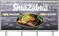 BANER REKLAMOWY 200x100 cm plandeka duży wybór wzorów SMAŻALNIA RYBY