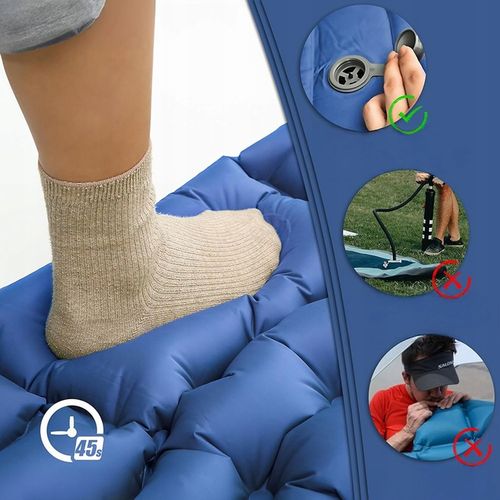 MATA SAMOPOMPUJĄCA MATERAC KARIMATA TURYSTYCZNA Z PODUSZKĄ NAMIOT KEMPINGU na Arena.pl