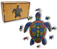 Puzzle Drewniane dla dzieci  Żółw Turtle w drewnianym pudełku