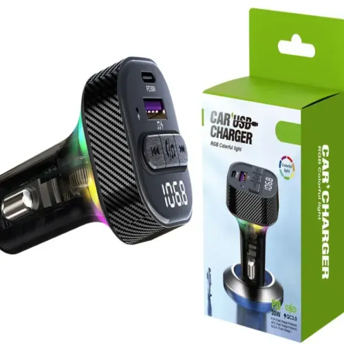 Transmiter samochodowy fm mp3 usb a+usb c 30w bluetooth 5.3 led qc 3.0 na Arena.pl