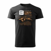 Koszulka z górami w góry turystyczna z Tatrami Tatry Niżne Chopok trekkingowa męska czarna REGULAR M