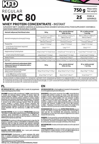 KFD REGULAR WPC 80 - 750 G - Smak Czekoladowy na Arena.pl