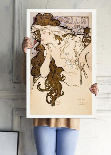 Salon des Cent poster, Alphonse Maria Mucha - plakat 29,7x42 cm na Arena.pl