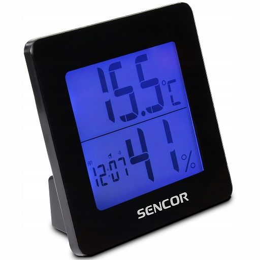 TERMOMETR POKOJOWY WILGOTNOŚCIOMIERZ ZEGAREK LCD + GRATIS zdjęcie 2