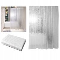 ZASŁONA PRYSZNICOWA ŁAZIENKOWA WODOODPORNA EFEKT 3D HACZYKI 180x200 AG655A