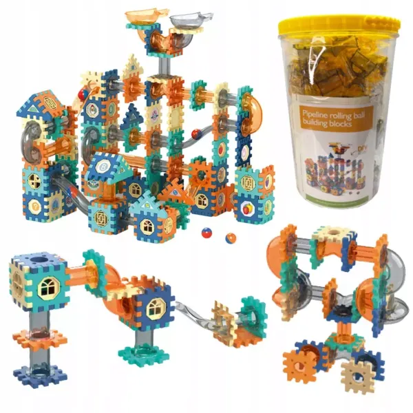 Klocki konstrukcyjne tor kulkowy 246el zdjęcie 1