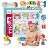 Zestaw grzechotek gryzaków grzechotka gryzak kolorowa sensoryczna zestaw