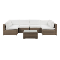 Zestaw ogrodowy rattanowy 6-osobowy biały BELVEDERE