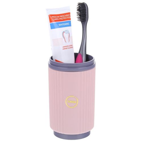 Podręczne Etui Podróżne Pojemnik na Szczoteczkę Pastę do Zębów - róż na Arena.pl