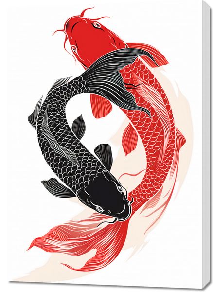 Obraz 70x100cm Yin i Yang Koi zdjęcie 1