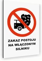 Tabliczka znak informacyjny 40x30 Biała ZAKAZ POSTOJU Dibond NADRUK UV