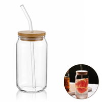 szklanka 350ml z rurka i drewnianą przykrywka 1szt. do kawy, koktajli