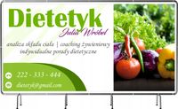 BANER REKLAMOWY 100x50cm duży wybór wzorów DIETETYK twoje imię nazwisko