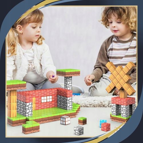 KLOCKI MAGNETYCZNE Sześciany Dla dzieci 1 LUDZIK 100 KLOCKÓW Zestaw na Arena.pl