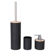 Komplet akcesoriów łazienkowych Szczotka do WC Dozownik i Kubek czarny