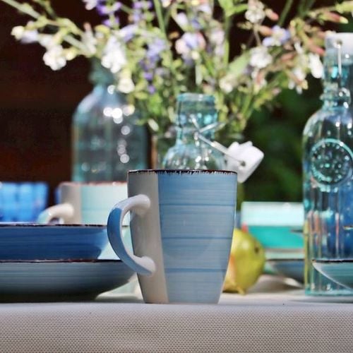 Serwis obiadowy na 6 osób zestaw talerzy ceramicznych AZURE AURA 6 os 18 el na Arena.pl