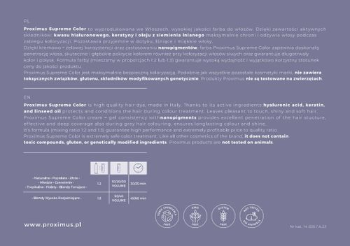 PROXIMUS Farba do włosów SUPREME COLOR NANOTECHNOLOGY - 6,64 na Arena.pl