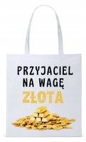 Dla Przyjaciela Na Prezent Torba Eco Biała Shopper Z Nadrukiem Ze Zdjęciem