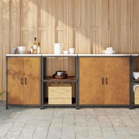 Zestaw do przechowywania w kuchni 3 pcs Rdzawy 210 x 50 x 92 cm