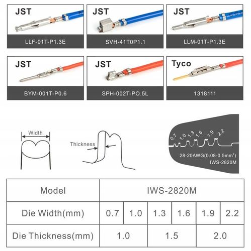 ZACISKARKA DO MINI KONEKTORÓW IWISS IWS-2820M DUPONT, JST, MOLEX na Arena.pl