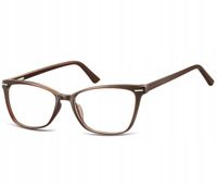 Damskie okulary zerówki KOCIE Oprawki korekcyjne optyczne SUNOPTIC brązowa