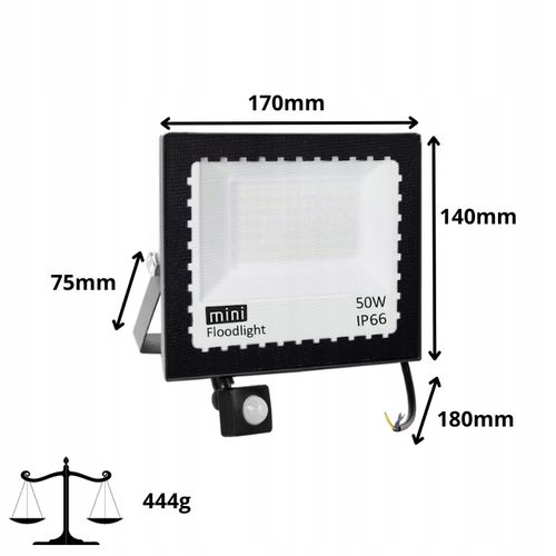 HALOGEN LED 50W NAŚWIETLACZ SLIM CZUJNIK RUCHU ZEWNĘTRZNY DO MAGAZYNU na Arena.pl