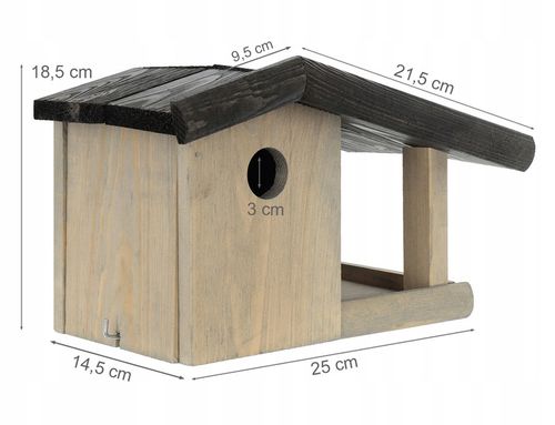 Drewniana Budka lęgowa dla ptaków, karmnik, domek na Arena.pl