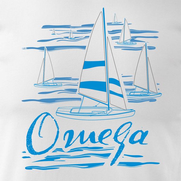 Koszulka żeglarska dla żeglarza z jachtem żaglówką sailing jacht omega męska biała REGULAR S zdjęcie 2