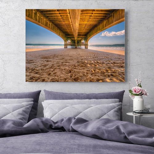Obraz na płótnie - Canvas, Plaża pod molo 90x60 na Arena.pl