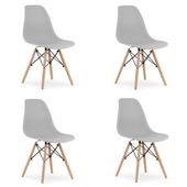 Krzesło OSAKA szare / nogi naturalne x 4