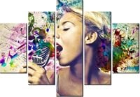 105CM 150CM OBRAZ 5 ELEM PIOSENKARKA DRUK