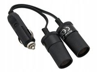 ROZGAŁĘZIACZ ZAPALNICZKI SAMOCHODOWEJ NA KABLU 1xWTYK 2xGNIAZDA 12V 24V