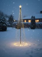 Duża Świąteczna Choinka LED 220 cm Na Metalowym Stelażu