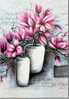 100 70CM OBRAZ PŁÓTNO MAGNOLIE WAZONACH PŁÓTNO RAMA