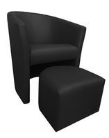 Fotel Club z podnóżkiem D1 Czarny