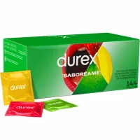 durex pleasure fruits 144 szt. kolorowe prezerwatywy o smakach owocowych
