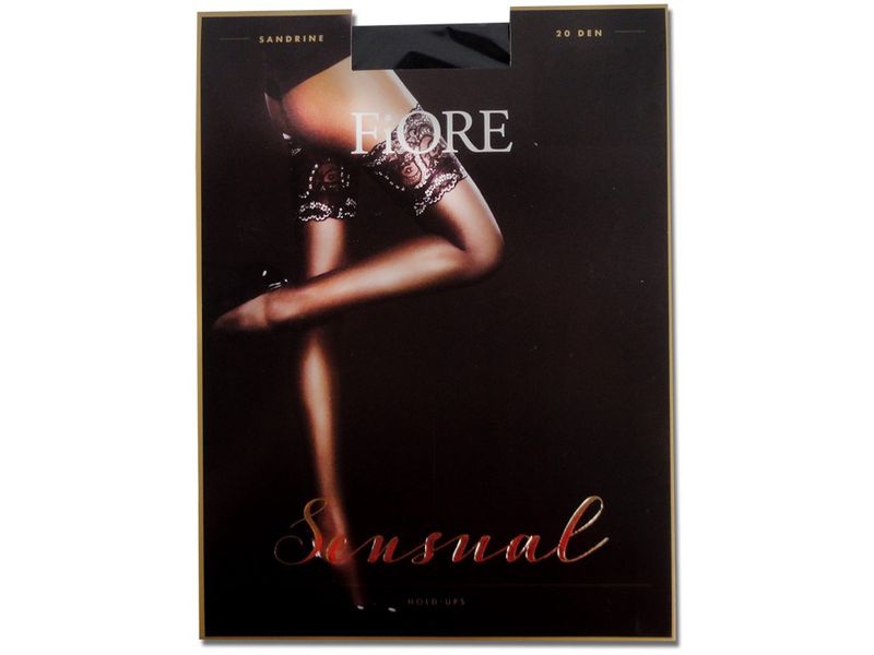 Pończochy samonośne Sandrine wysoka koronka Sand 3 zdjęcie 2