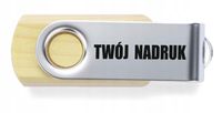 NADRUK PENDRIVE drewniany reklamowy LOGO FIRMY NAPIS Pamięć USB 8GB 10sztuk