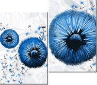 80CM 70CM 2 ELEME OBRAZ RAMA NIEBIESKIE DMUCHAWCE DRUK ŚCIENNY PŁÓTNO