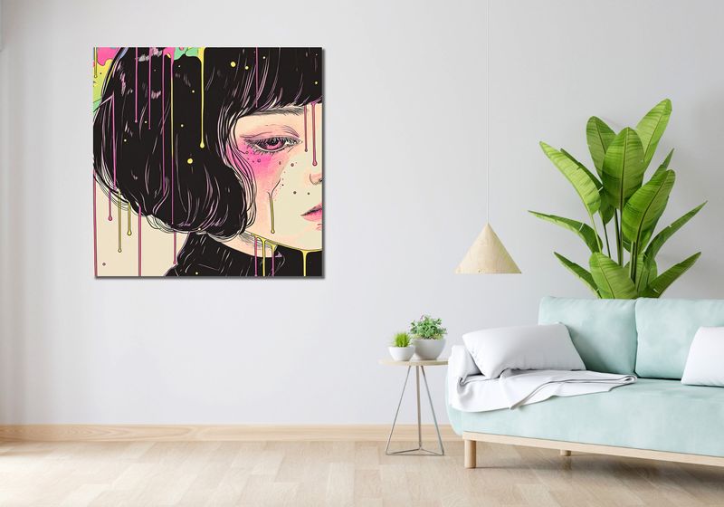 Obraz 100x100cm Strugi Kolorów zdjęcie 2