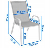 Krzesło ogrodowe PORTO srebrne